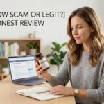 MetaFlow Scam or legit blood sugar and metabolism support supplement bottle surrounded by cinnamon, turmeric, bitter melon, and coriander seeds in a professional wellness review setting.